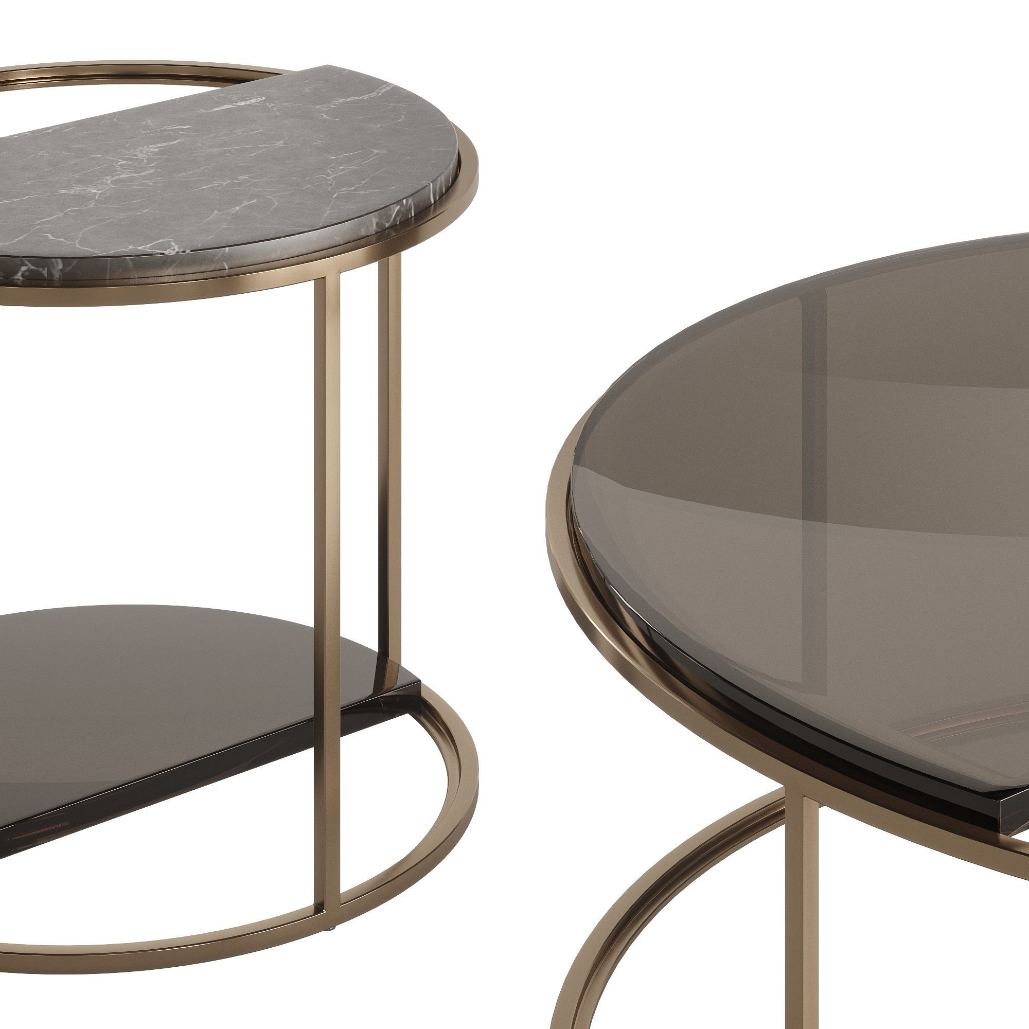 Fendi Boogie Circle Portoro Palladium Marble Low-poly 3D model_6