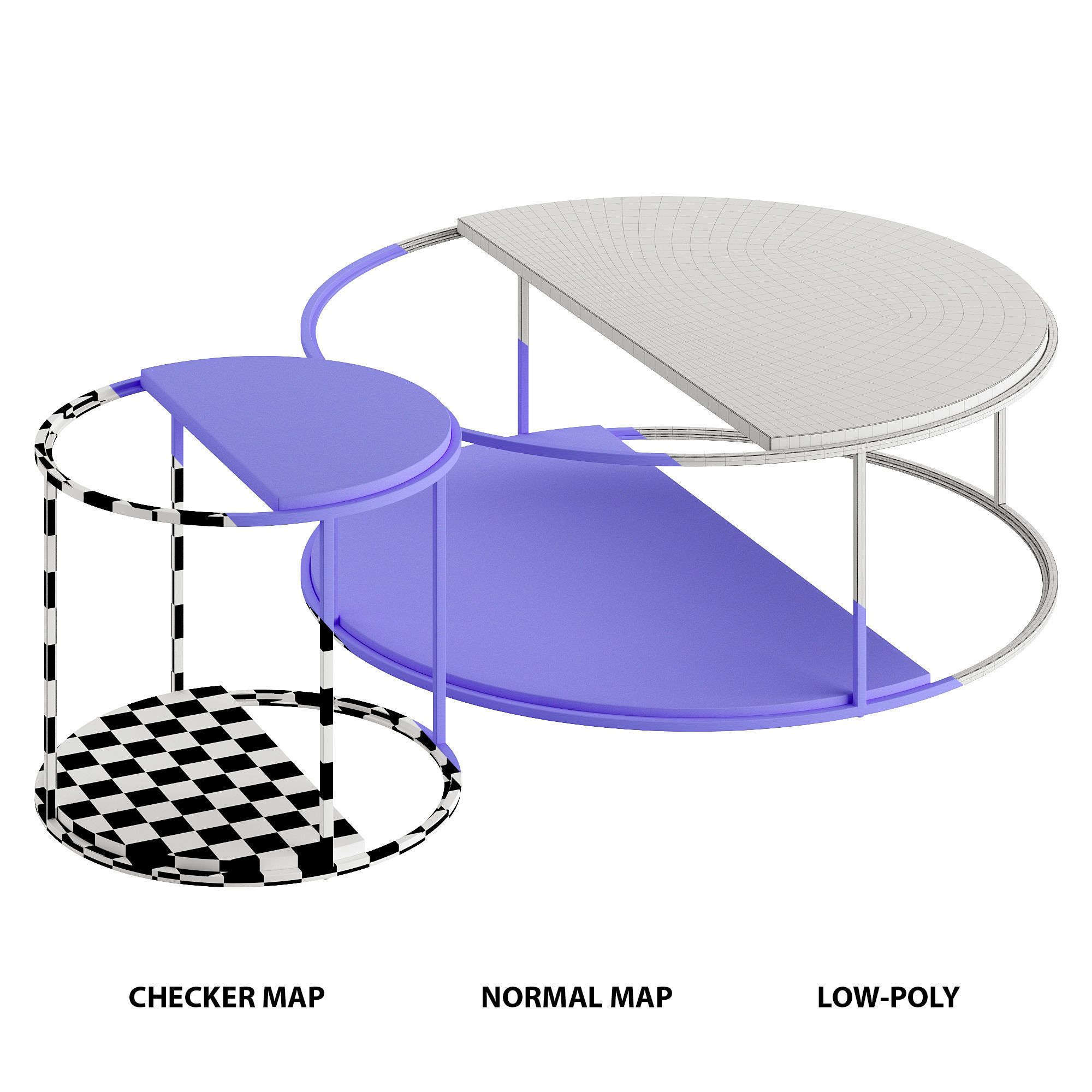Fendi Boogie Circle Portoro Palladium Marble Low-poly 3D model_4