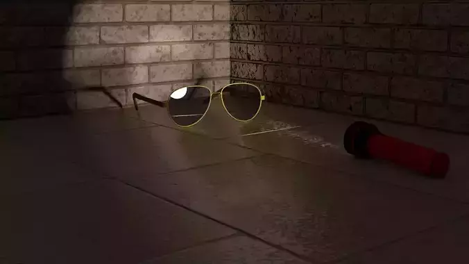 lowpoly sunglasses model pair of gold