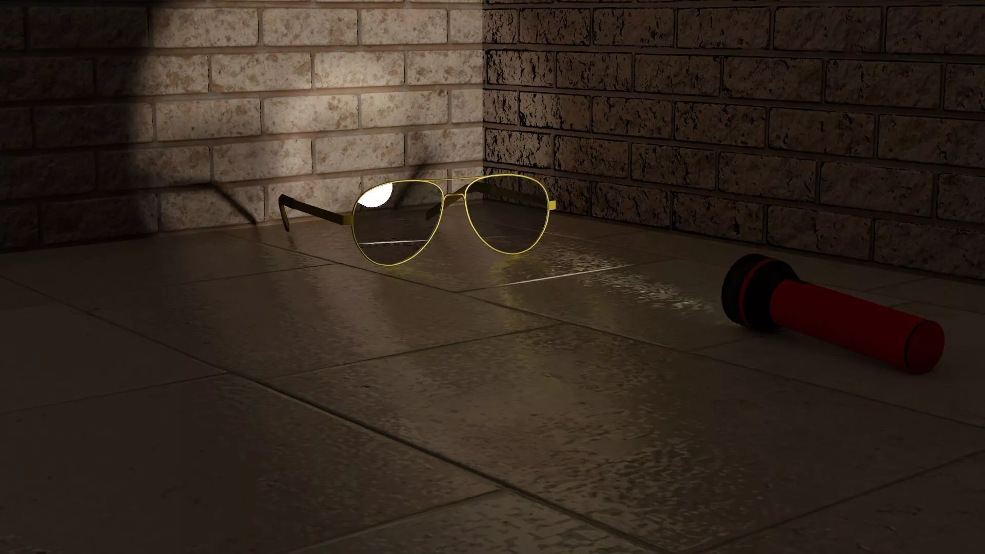 lowpoly sunglasses model pair of gold Free low-poly 3D model