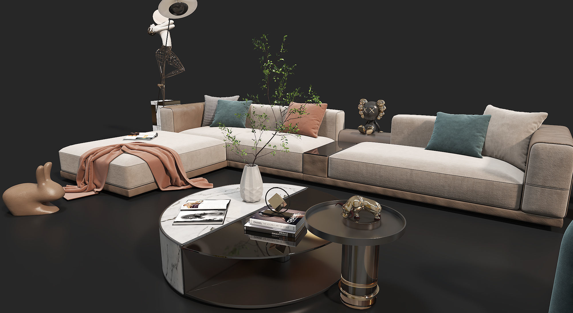 Modern fashion sofa 3D model 3D model_2