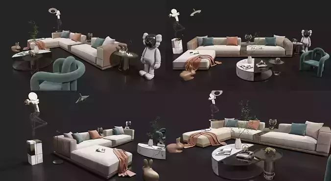 Modern fashion sofa 3D model