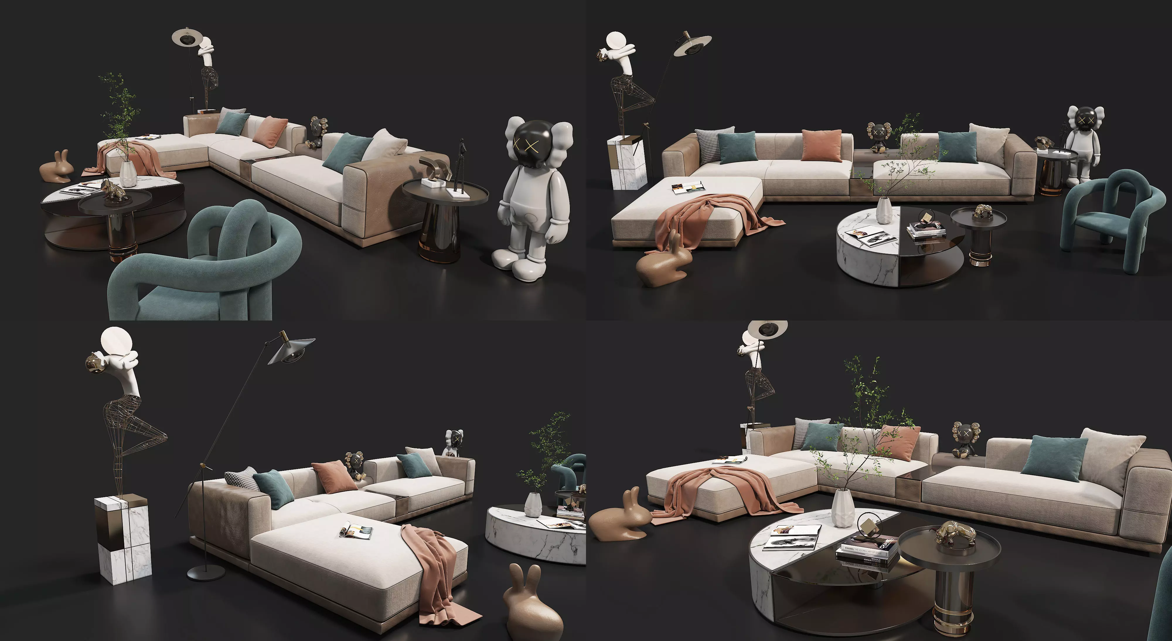 Modern fashion sofa 3D model 3D model_0