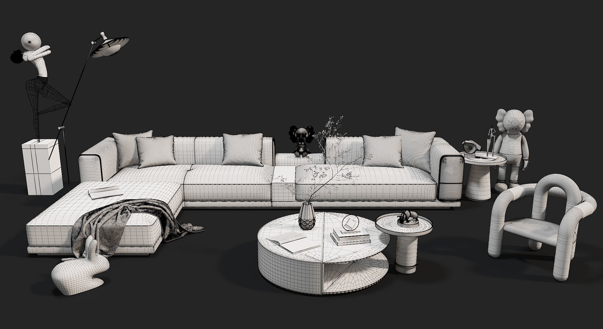 Modern fashion sofa 3D model 3D model_6