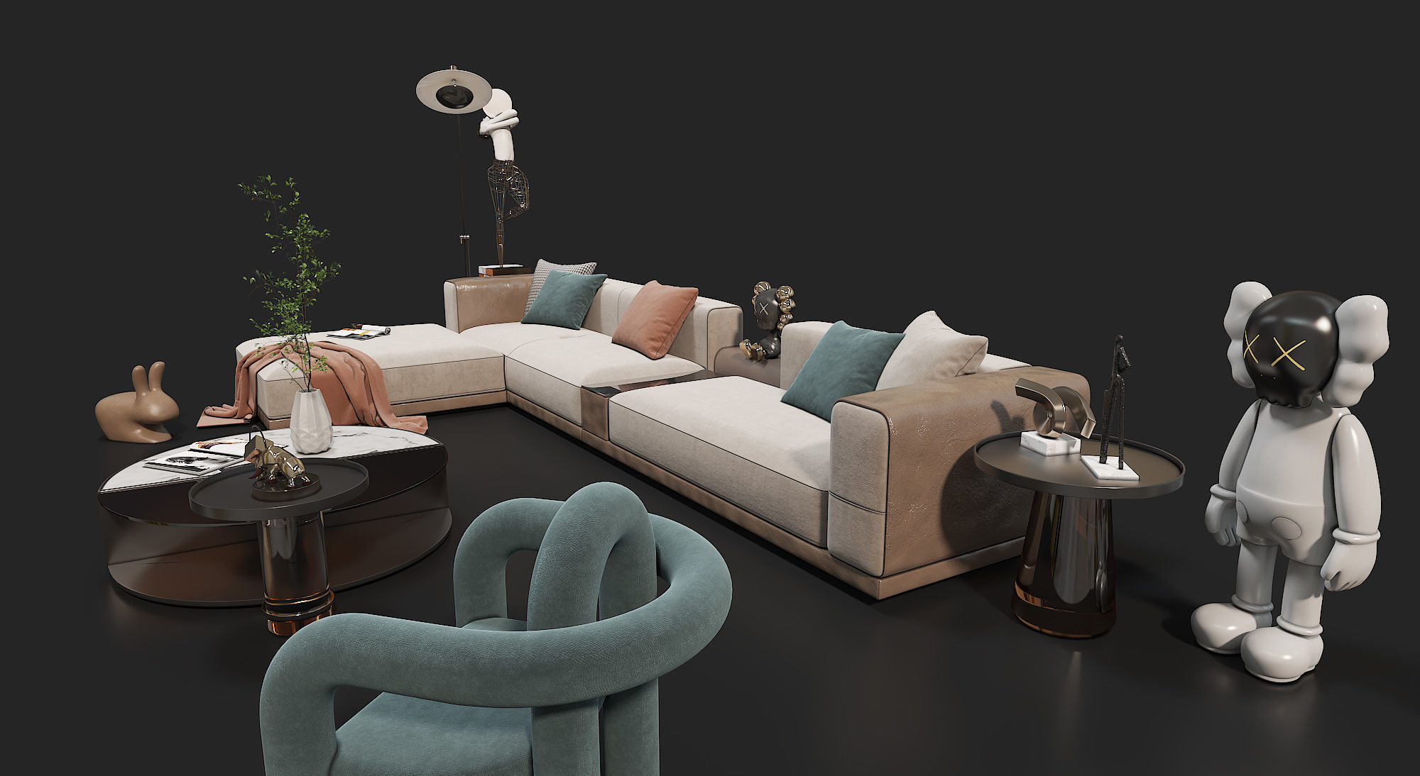 Modern fashion sofa 3D model 3D model_4