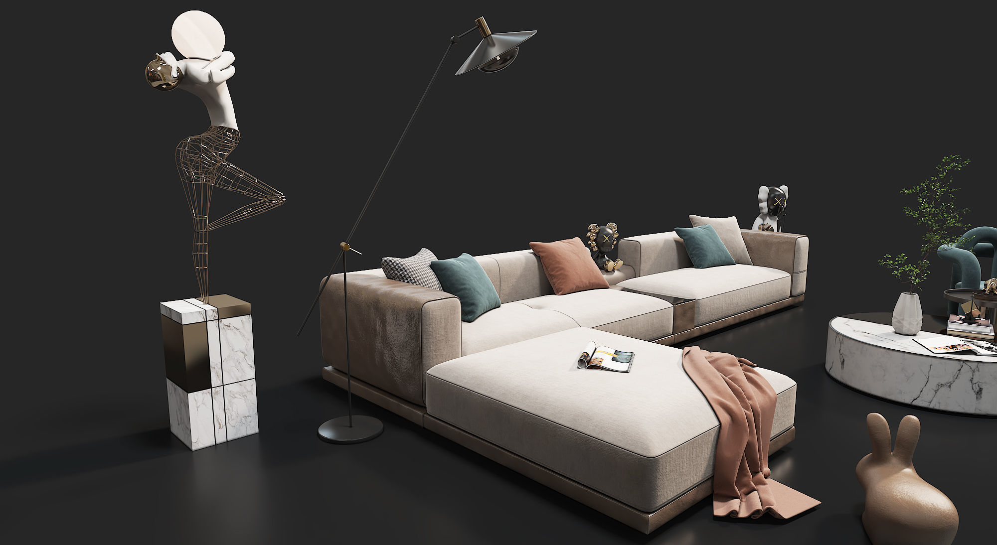 Modern fashion sofa 3D model 3D model_3