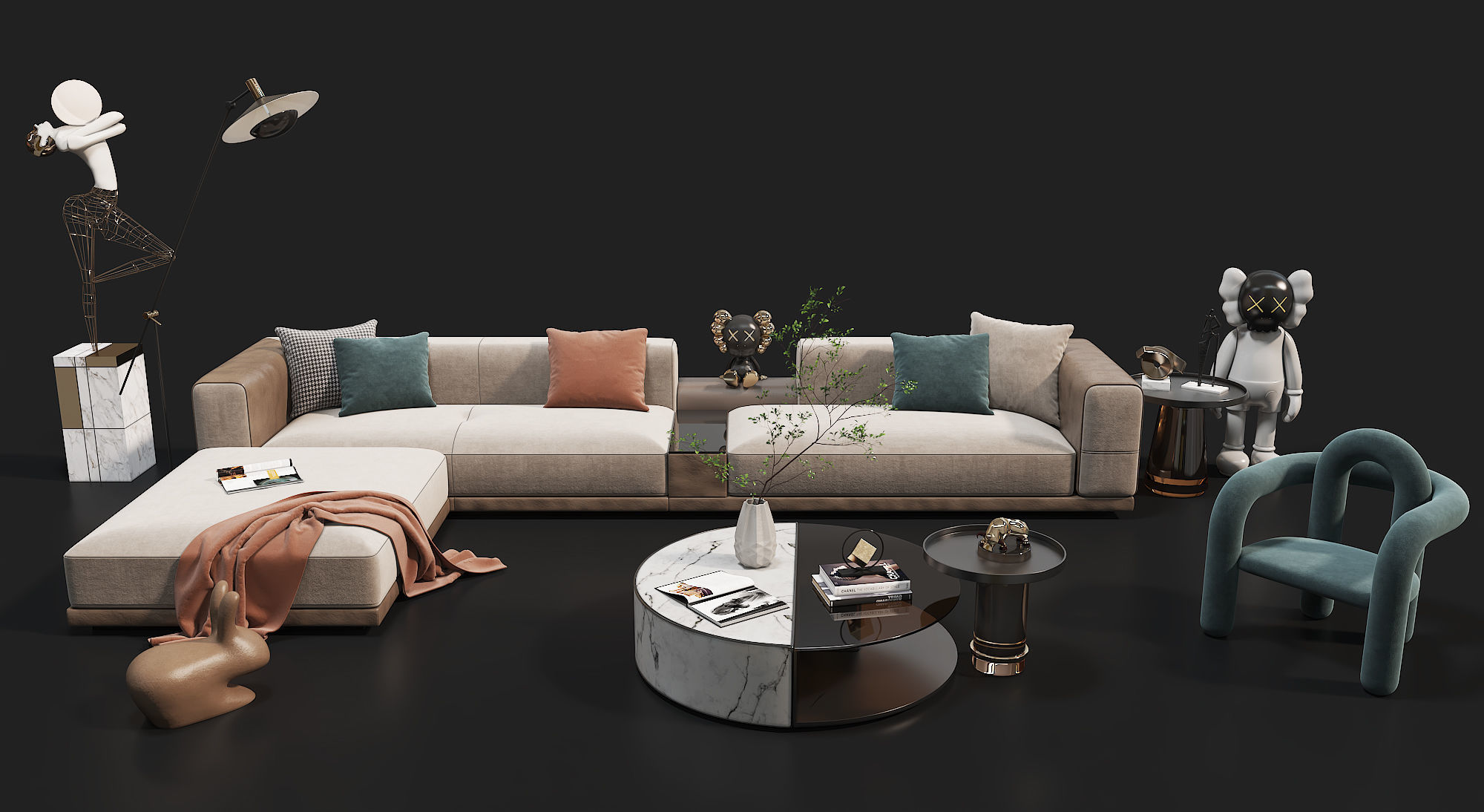 Modern fashion sofa 3D model 3D model_1