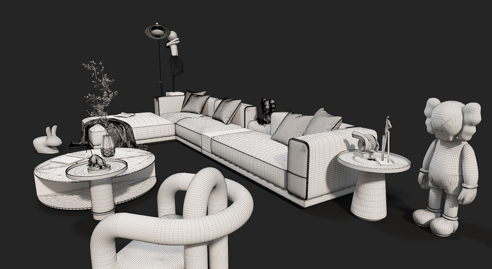 Modern fashion sofa 3D model 3D model_7