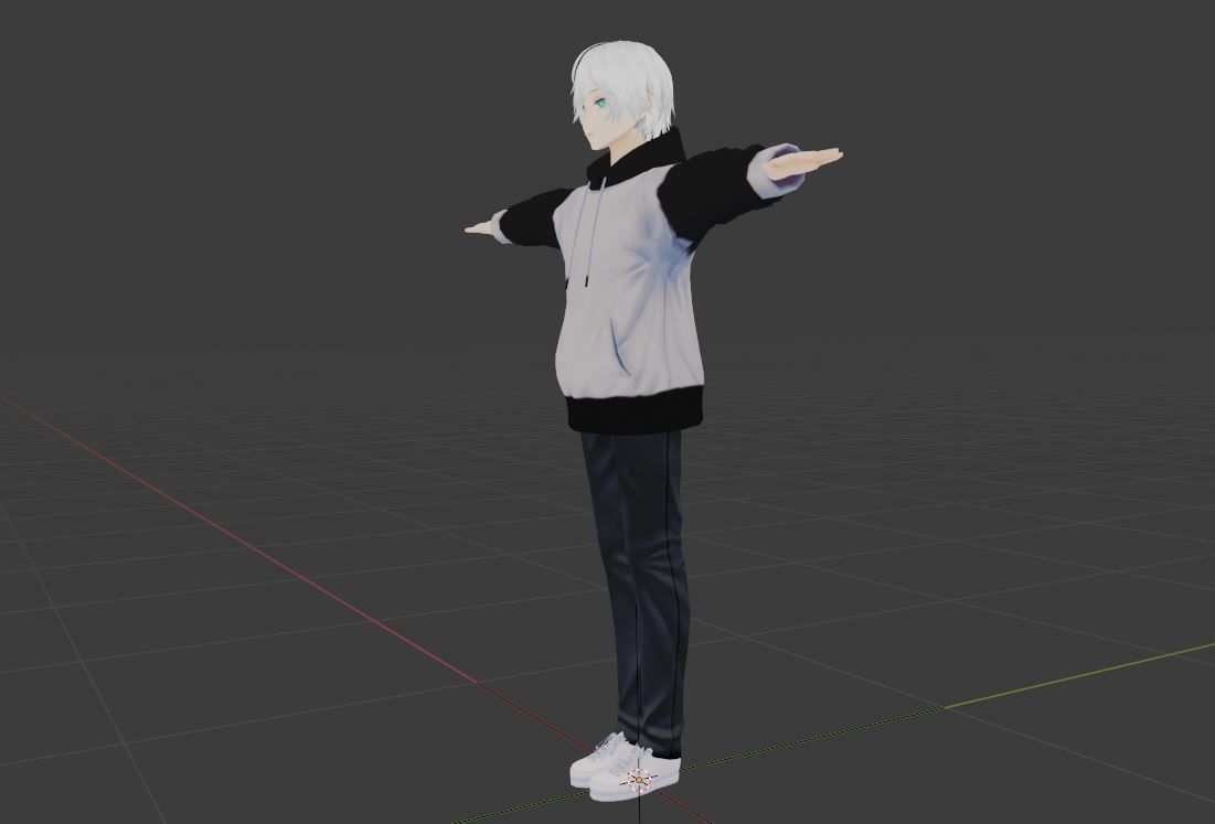 cute anime boy character c5 Low-poly 3D model_6