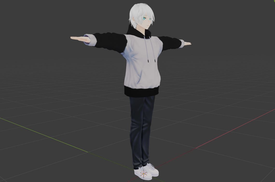 cute anime boy character c5 Low-poly 3D model_2