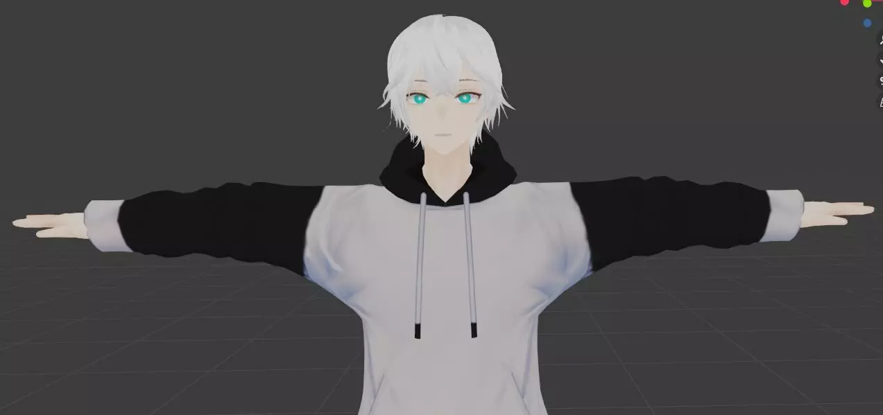 cute anime boy character c5 Low-poly 3D model_0