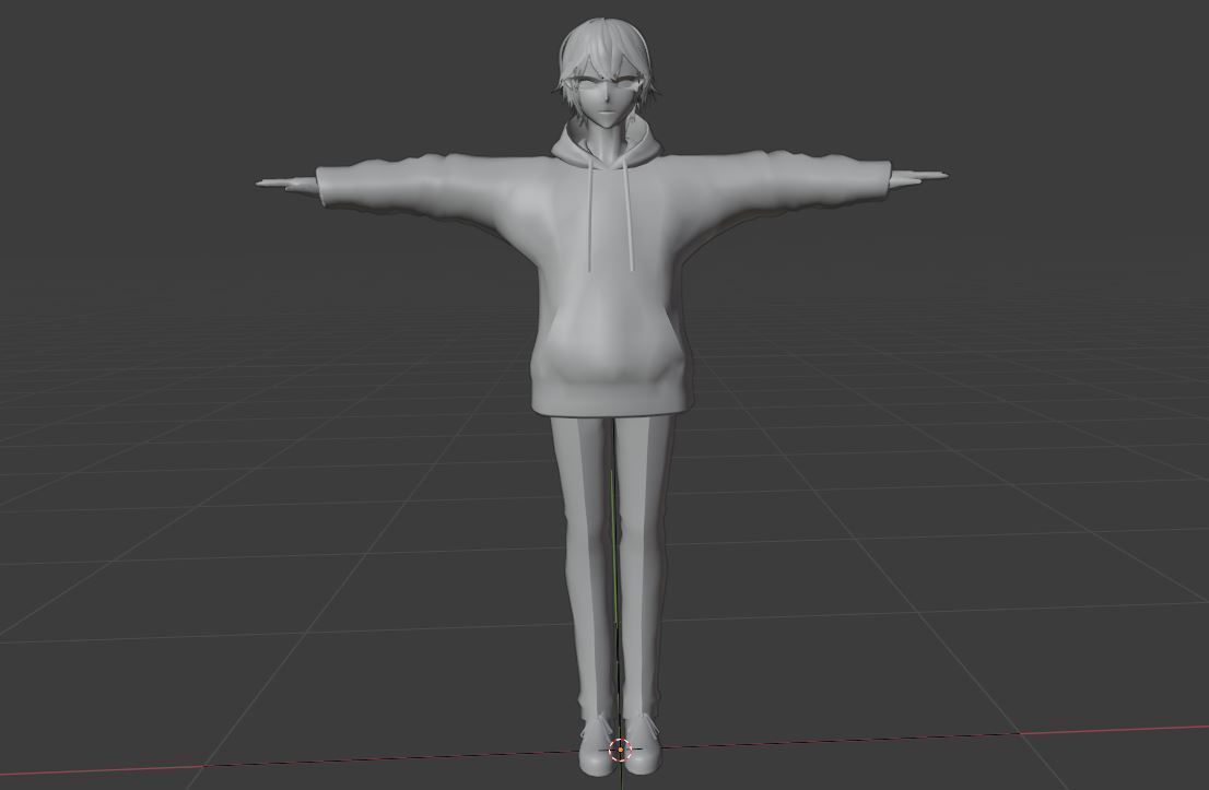 cute anime boy character c5 Low-poly 3D model_14