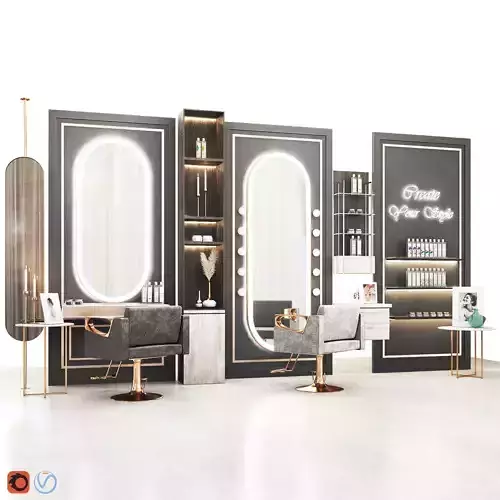 Beauty salon06-GR Low-poly 3D model