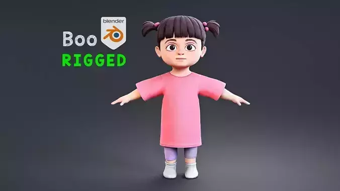 Monster inc - Boo rigged 3D model