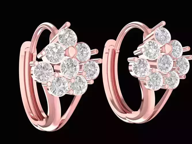 Elegant Floral Diamond Earrings for Women 2424