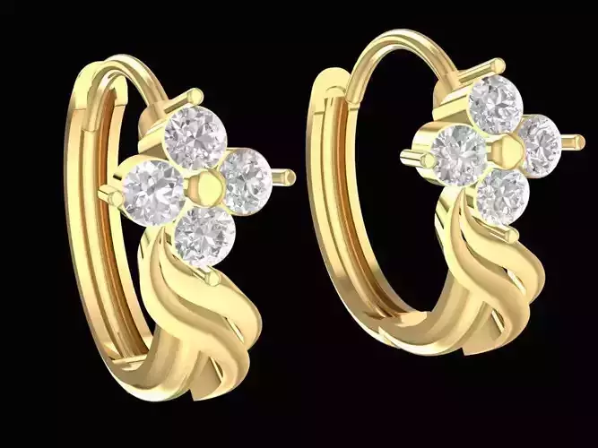 Elegant Flower Diamond Earrings for Women 2425