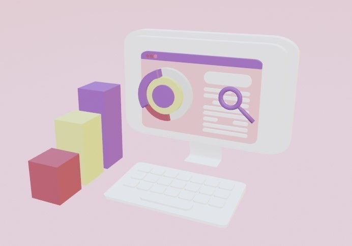 3D SEO monitor and browser 3D model_4