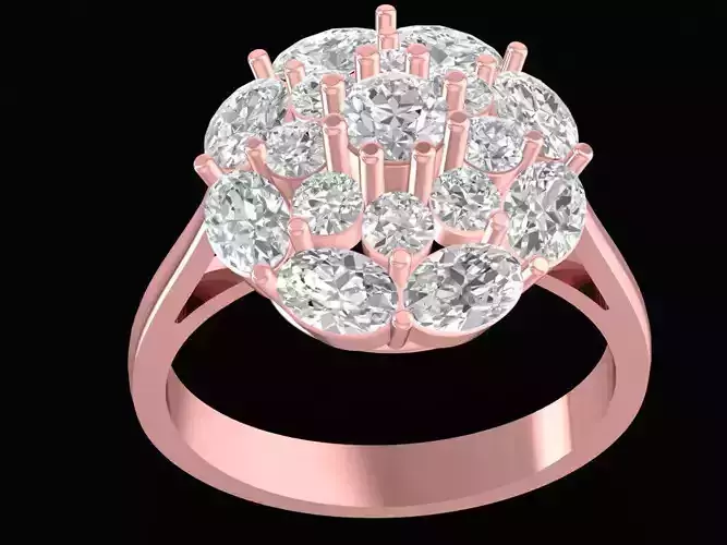 Luxury Floral Cluster Diamond Ring for Women 2431