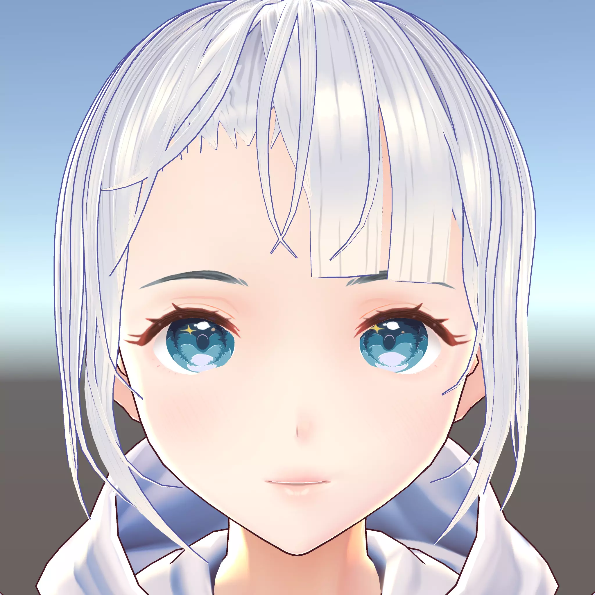 cute anime girl character c6 Low-poly 3D model