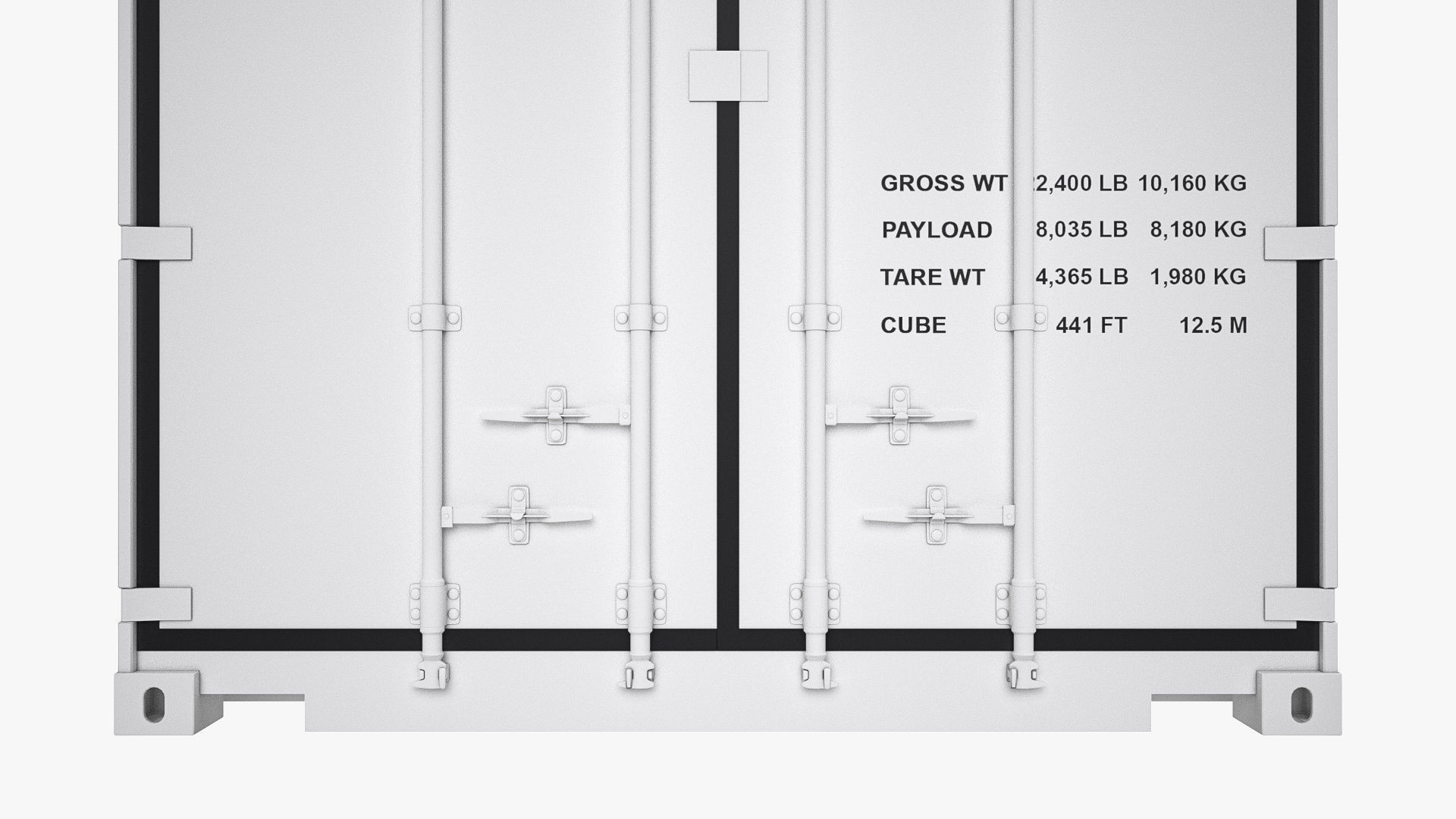 20 ft Refrigerated Shipping Container 3D model_10