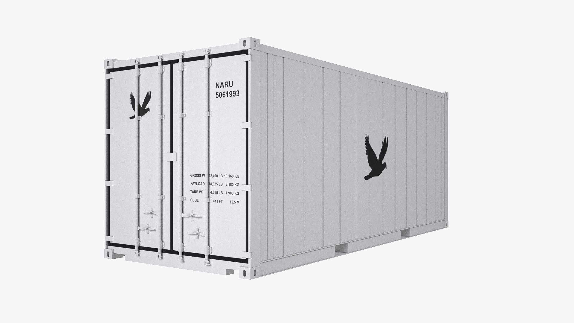 20 ft Refrigerated Shipping Container 3D model_8