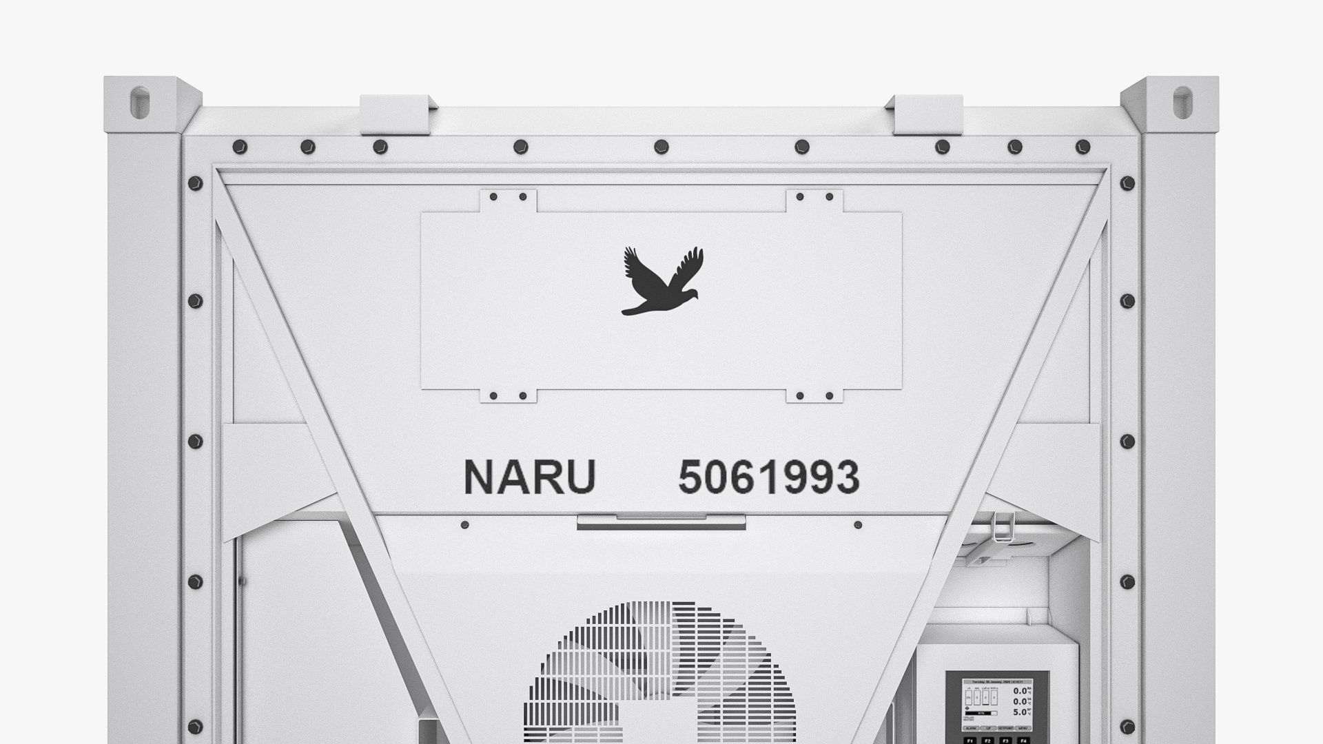 20 ft Refrigerated Shipping Container 3D model_3