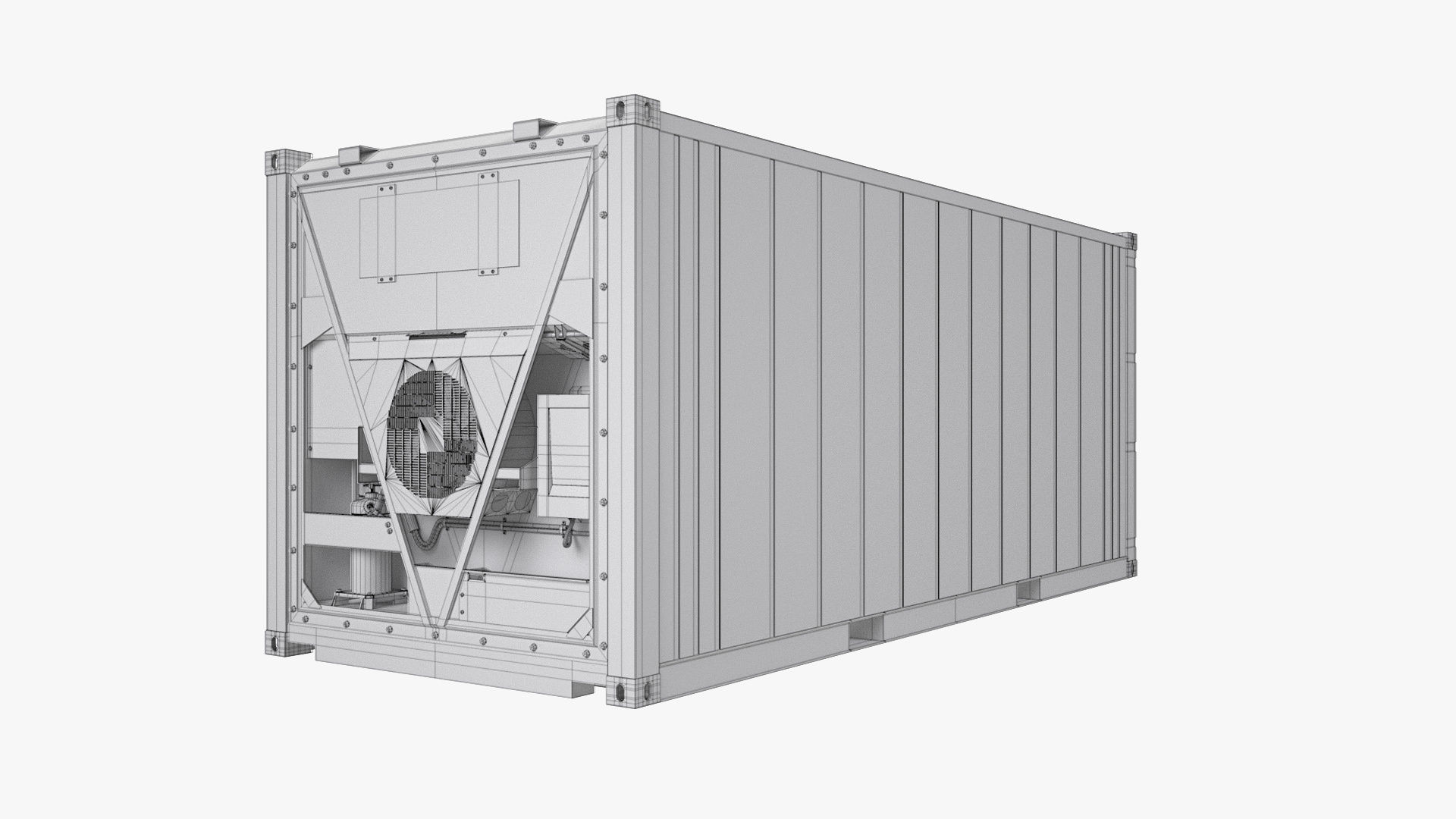 20 ft Refrigerated Shipping Container 3D model_13