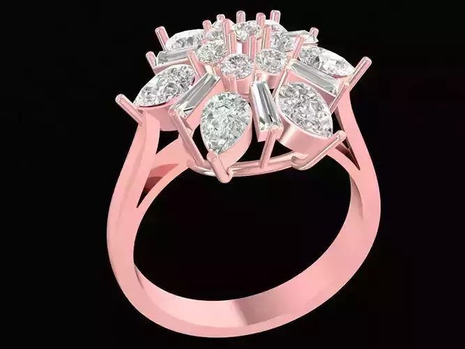 Luxury Flower Diamond Ring for Women 2434