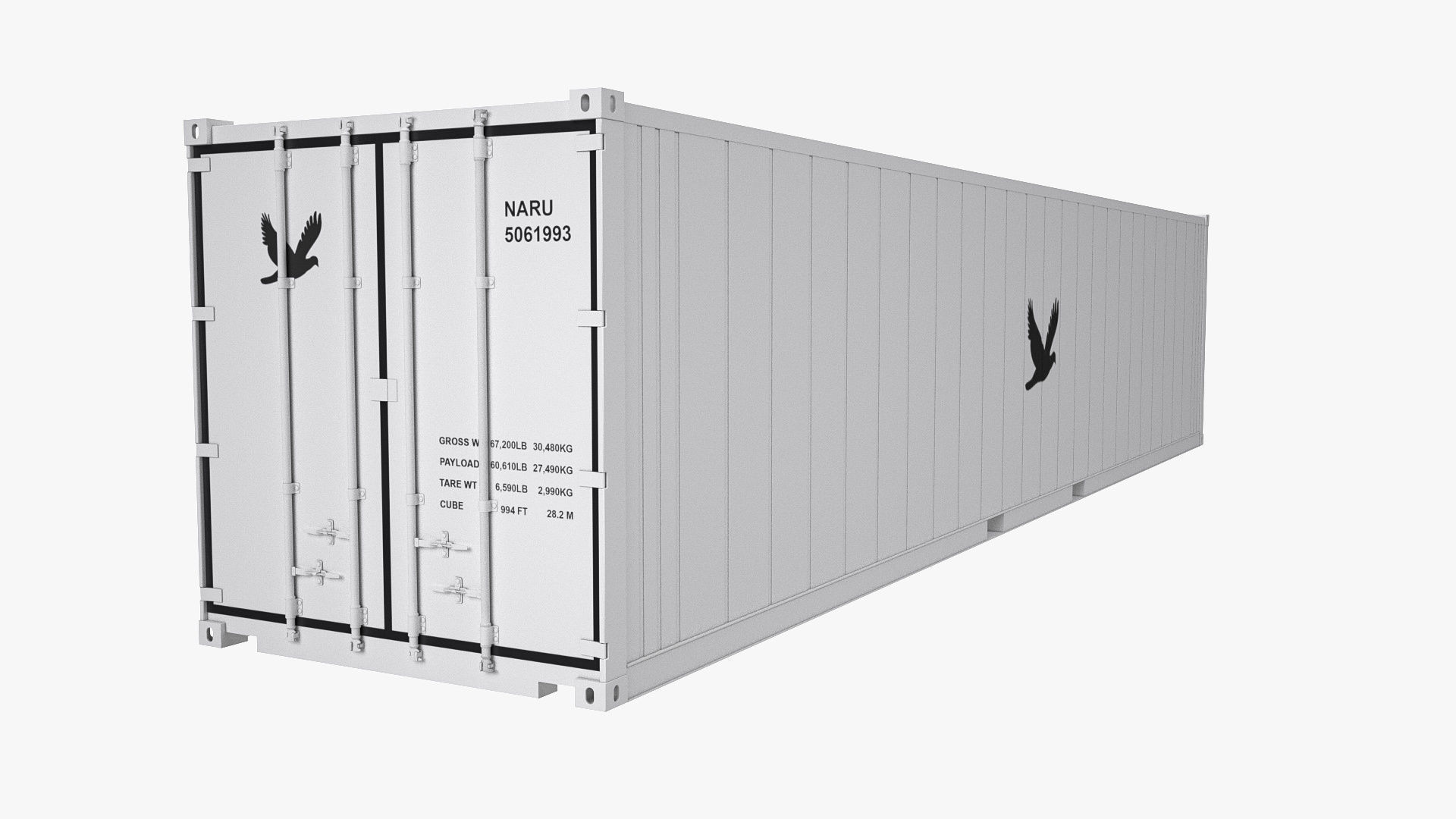 40 ft Refrigerated Shipping Container 3D model_8