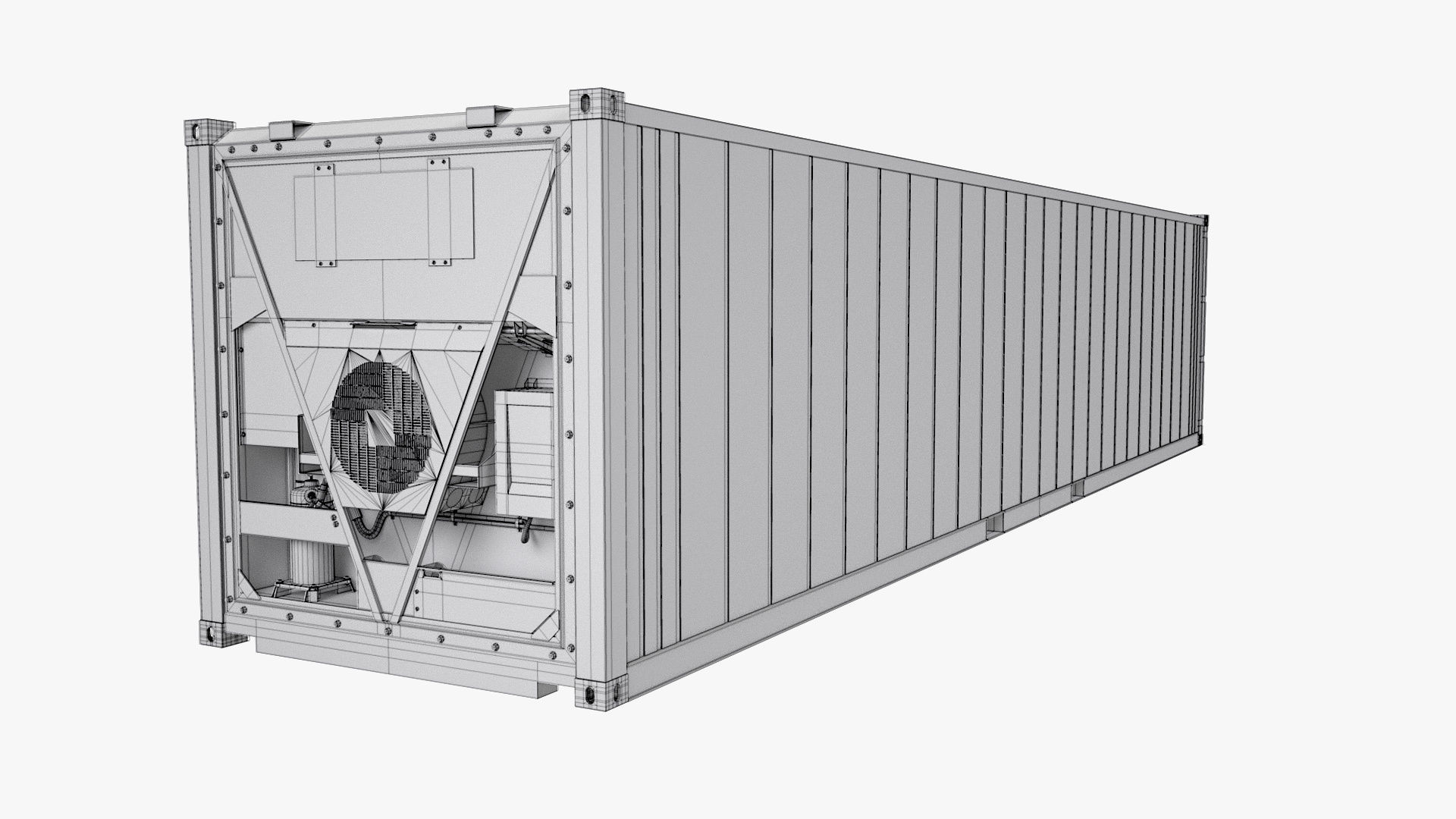 40 ft Refrigerated Shipping Container 3D model_12
