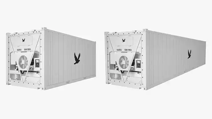 Refrigerated Shipping Containers 3D Model Collection
