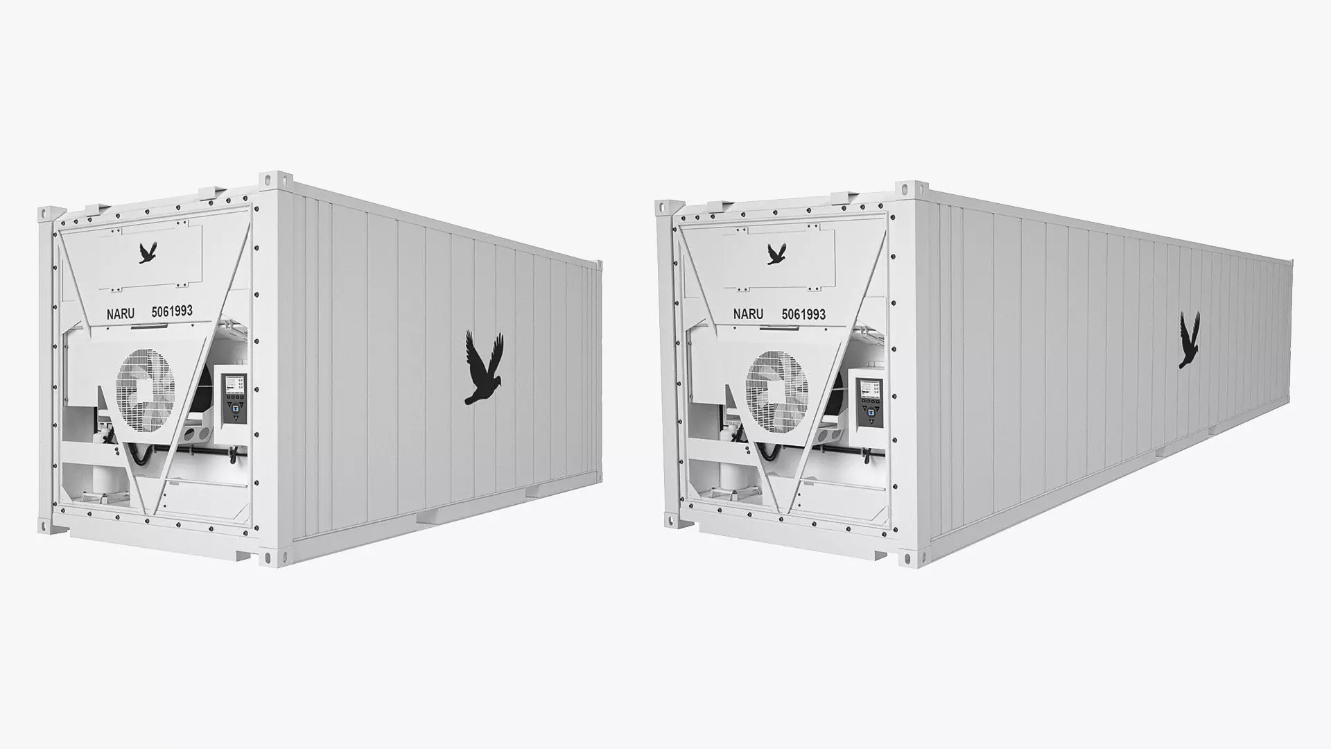 Refrigerated Shipping Containers 3D Model Collection_0