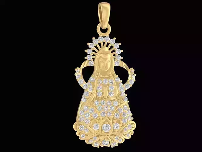 Virgin Mary Diamond Pendant 2440