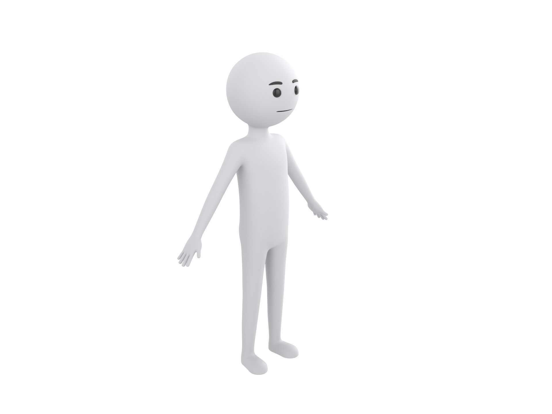 Character158 Stick Man 3D model_3