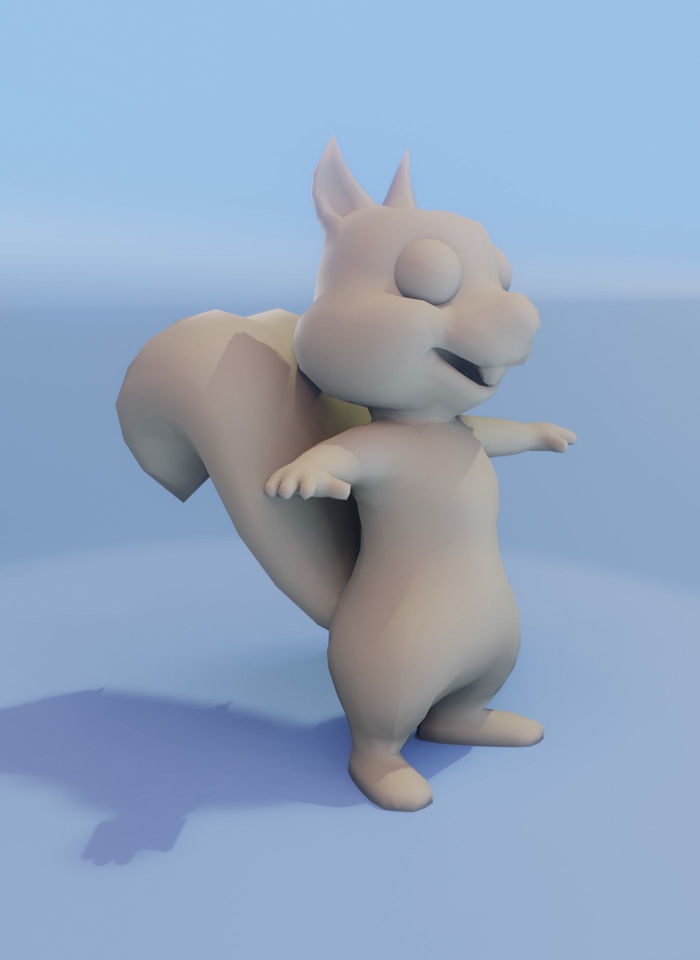 Cartoon Squirrel Rigged Base Mesh 3D Model Low-poly 3D model_12