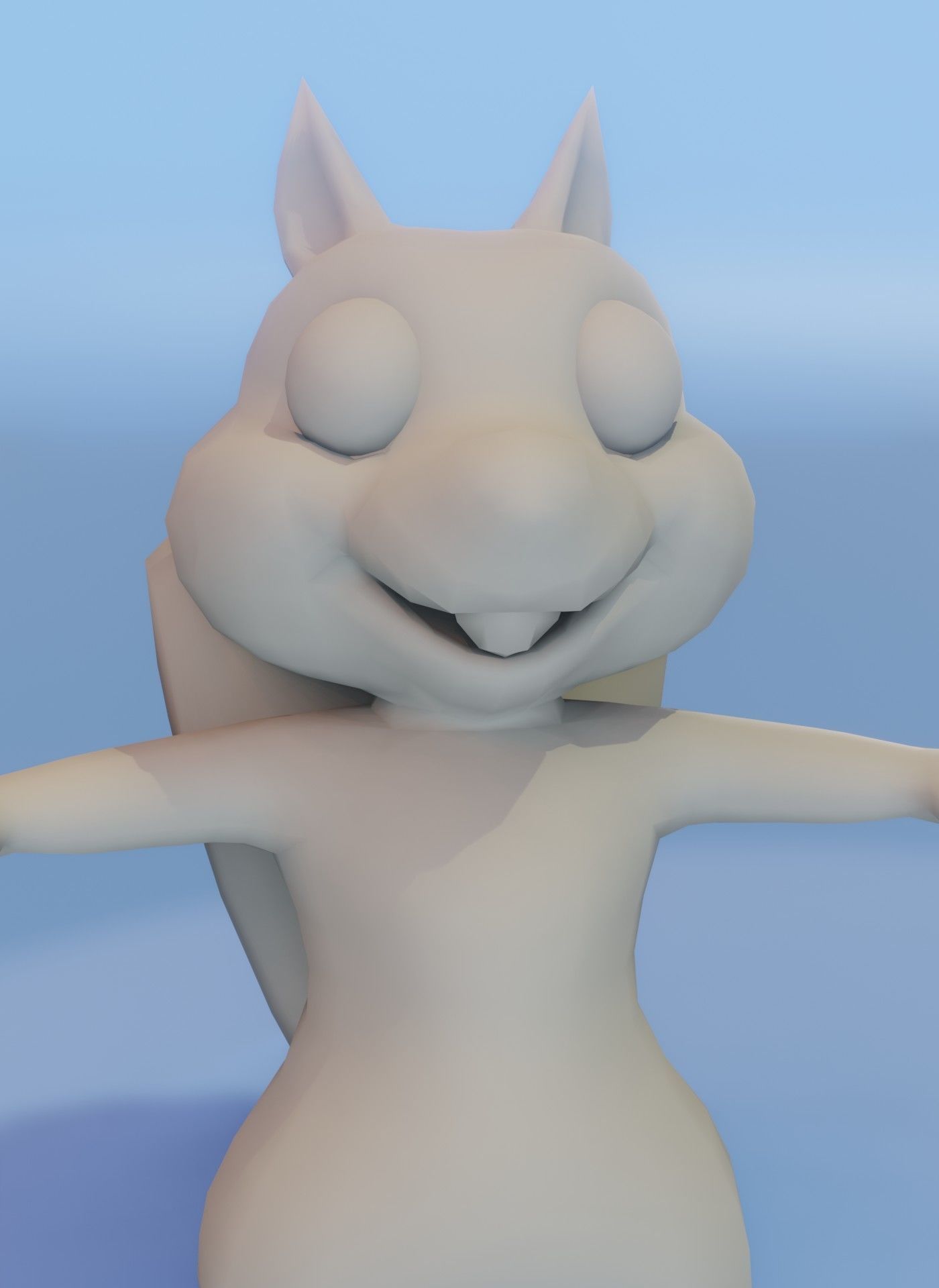 Cartoon Squirrel Rigged Base Mesh 3D Model Low-poly 3D model_18
