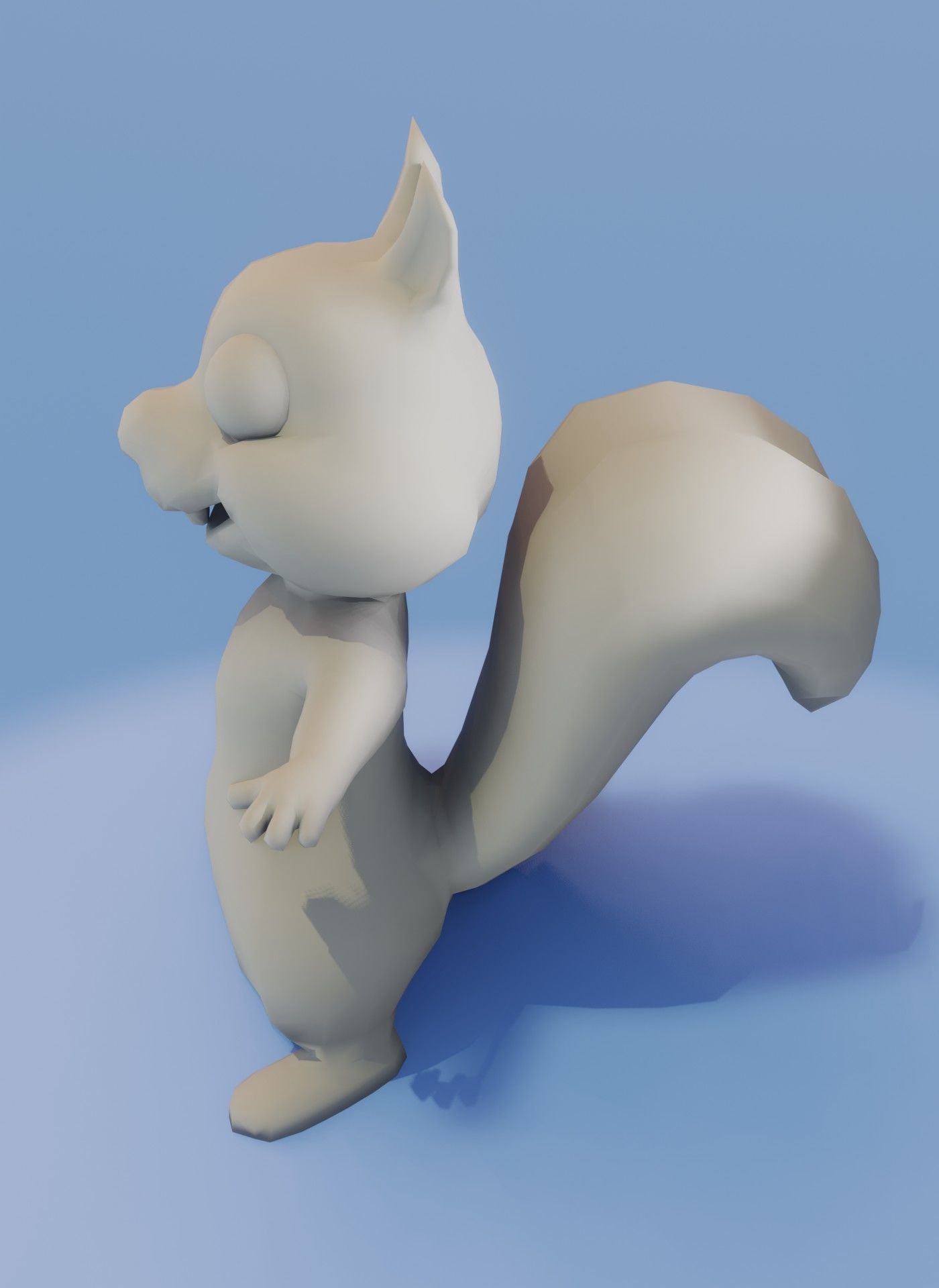 Cartoon Squirrel Rigged Base Mesh 3D Model Low-poly 3D model_9