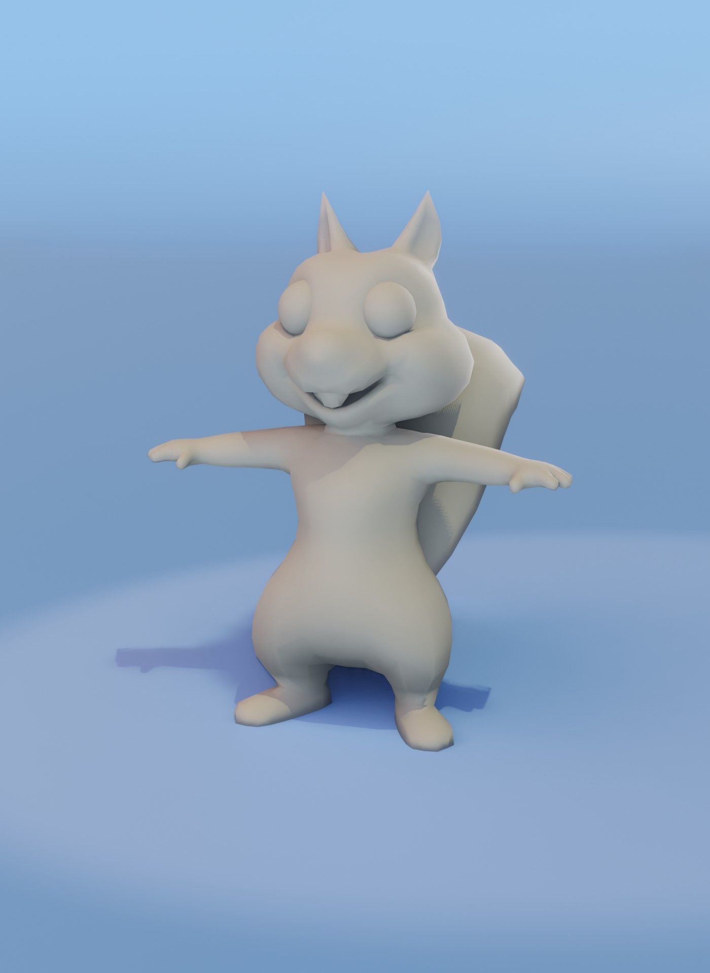 Cartoon Squirrel Rigged Base Mesh 3D Model Low-poly 3D model_13