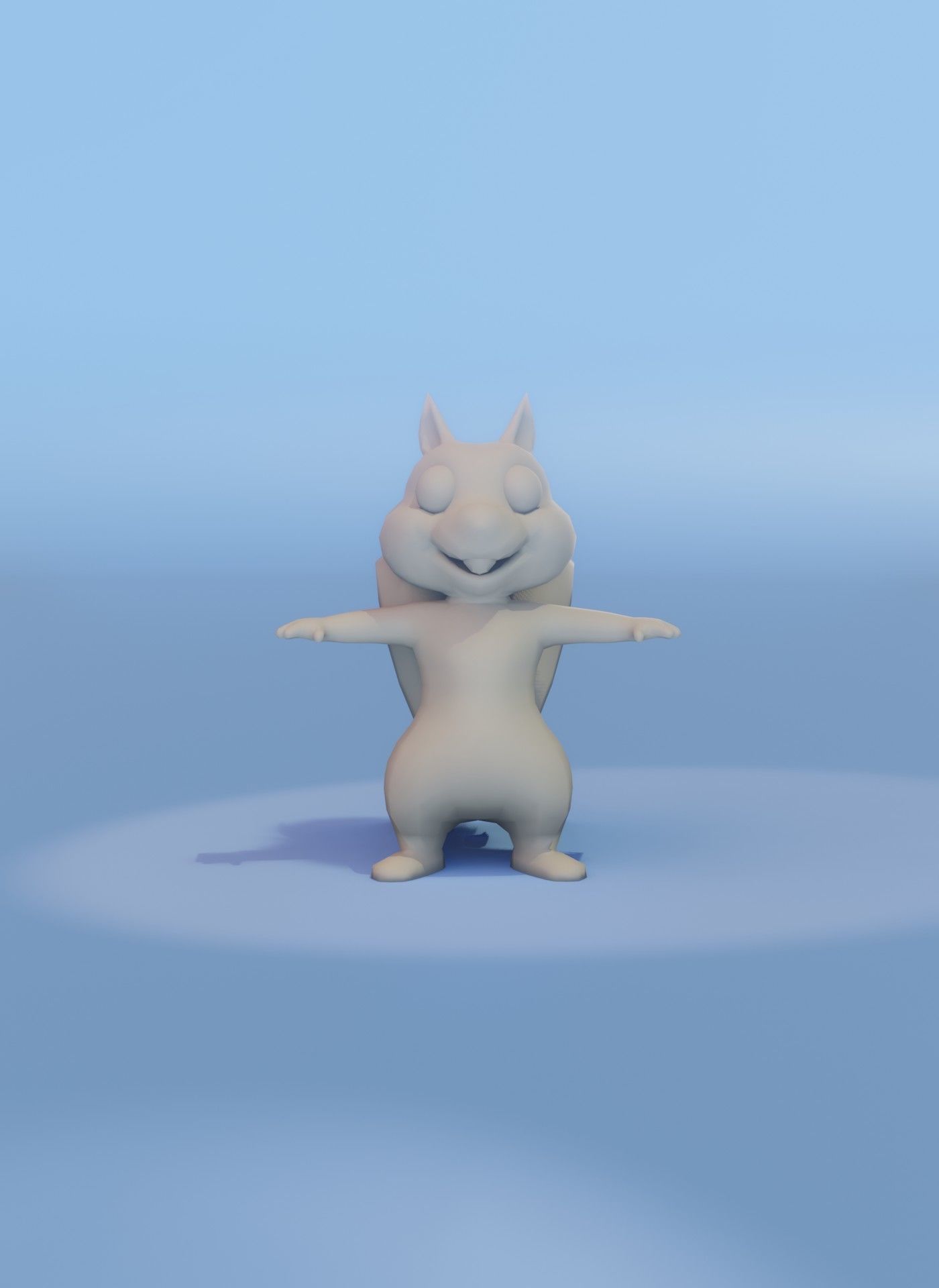 Cartoon Squirrel Rigged Base Mesh 3D Model Low-poly 3D model_14