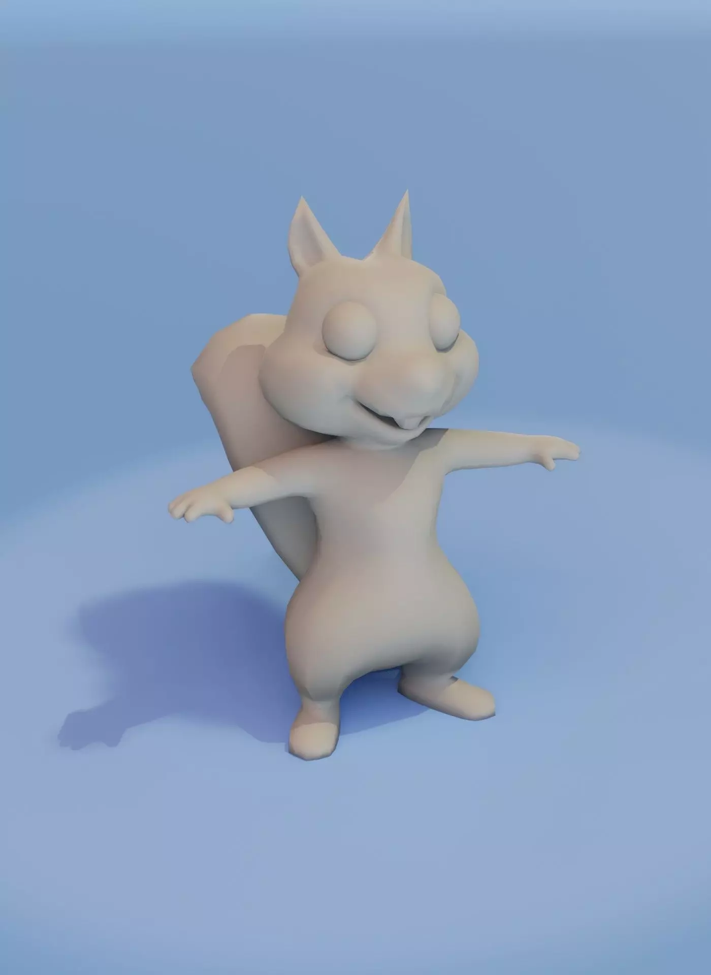 Cartoon Squirrel Rigged Base Mesh 3D Model Low-poly 3D model_0