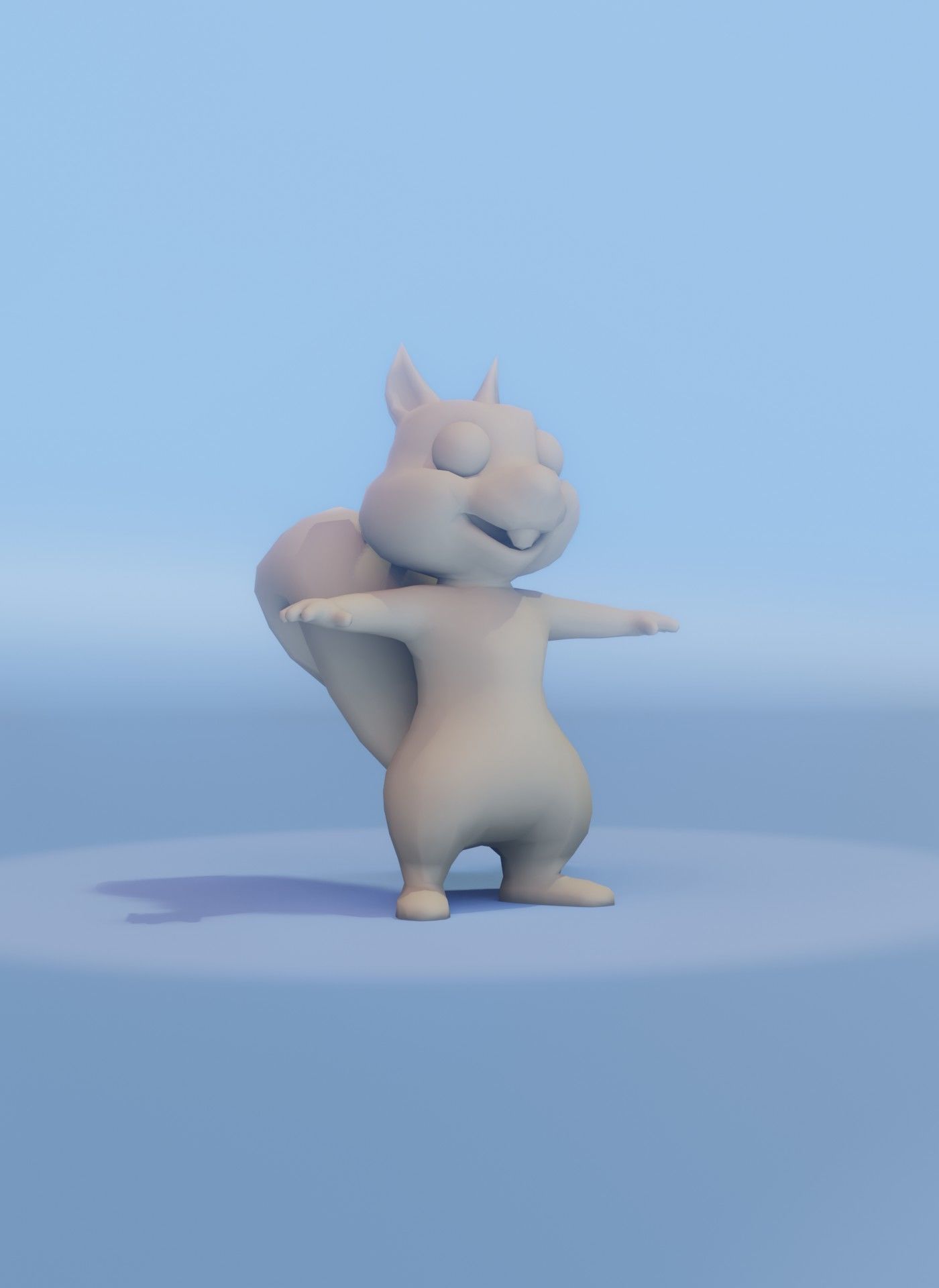 Cartoon Squirrel Rigged Base Mesh 3D Model Low-poly 3D model_17