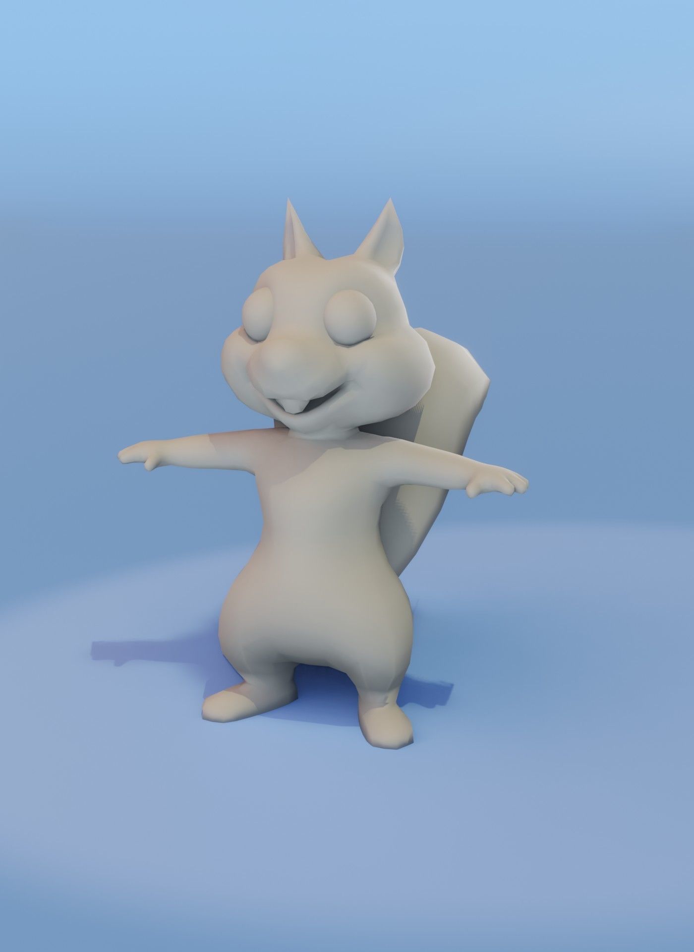 Cartoon Squirrel Rigged Base Mesh 3D Model Low-poly 3D model_10