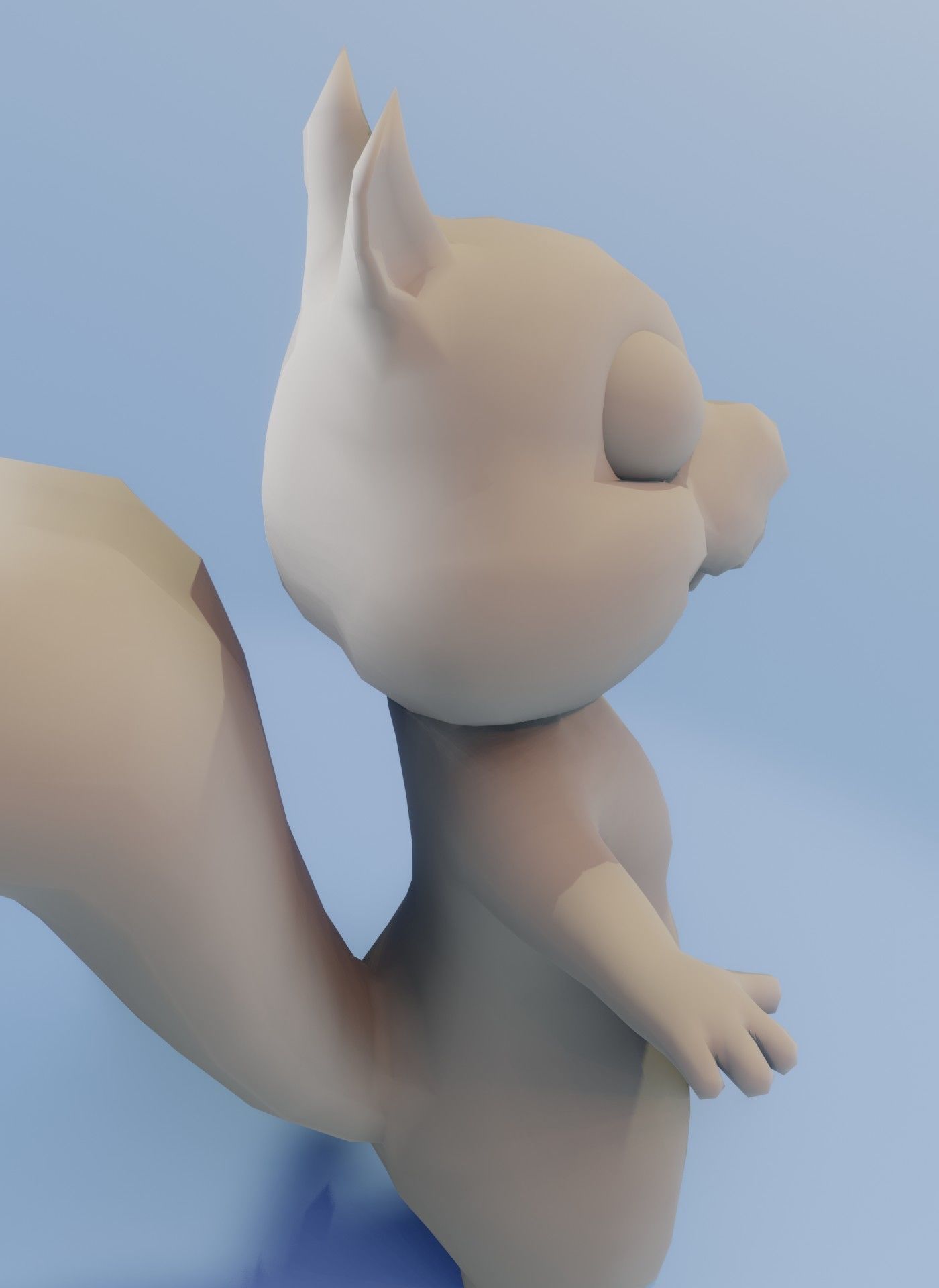 Cartoon Squirrel Rigged Base Mesh 3D Model Low-poly 3D model_7