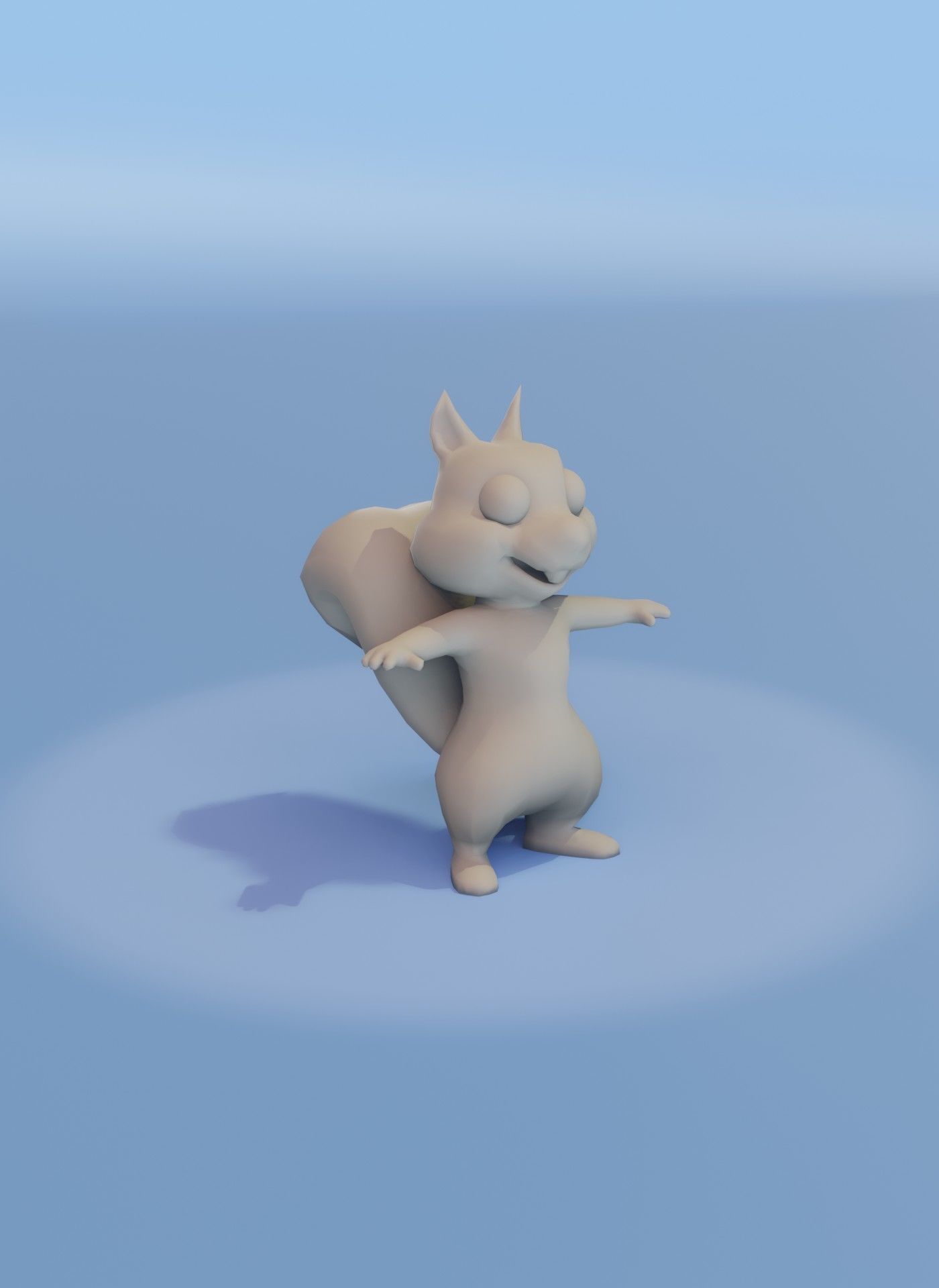 Cartoon Squirrel Rigged Base Mesh 3D Model Low-poly 3D model_11