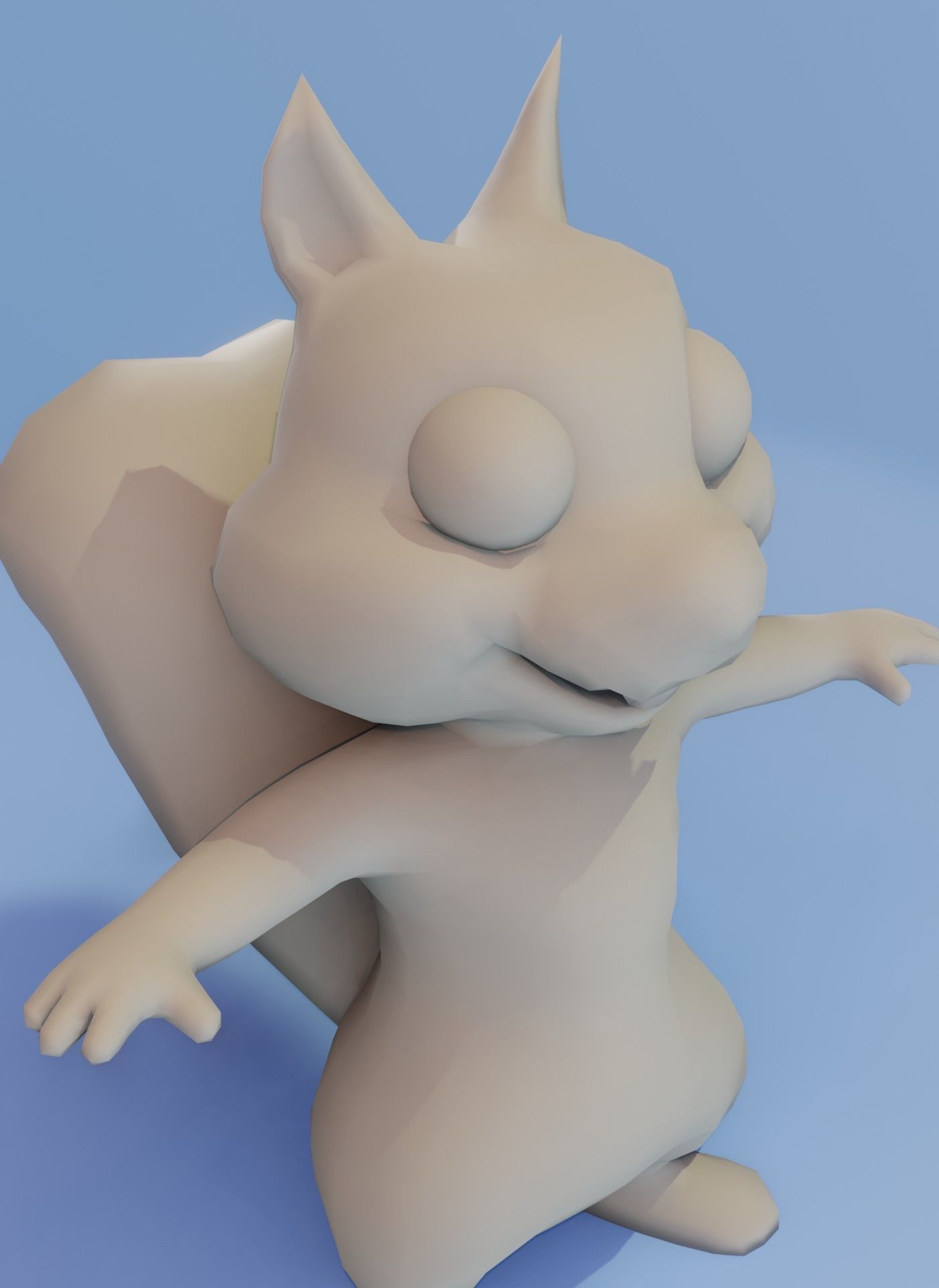 Cartoon Squirrel Rigged Base Mesh 3D Model Low-poly 3D model_6