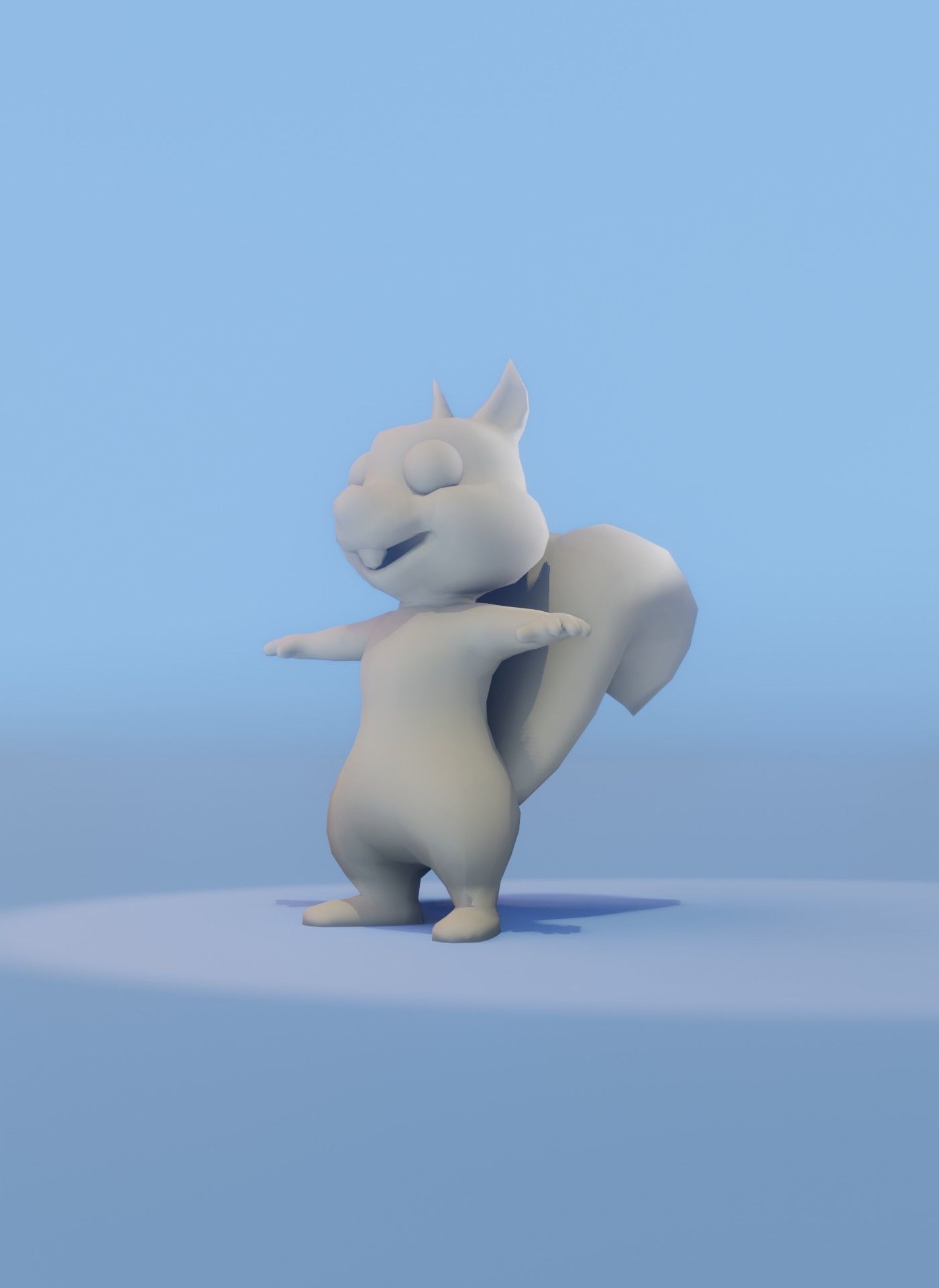 Cartoon Squirrel Rigged Base Mesh 3D Model Low-poly 3D model_4