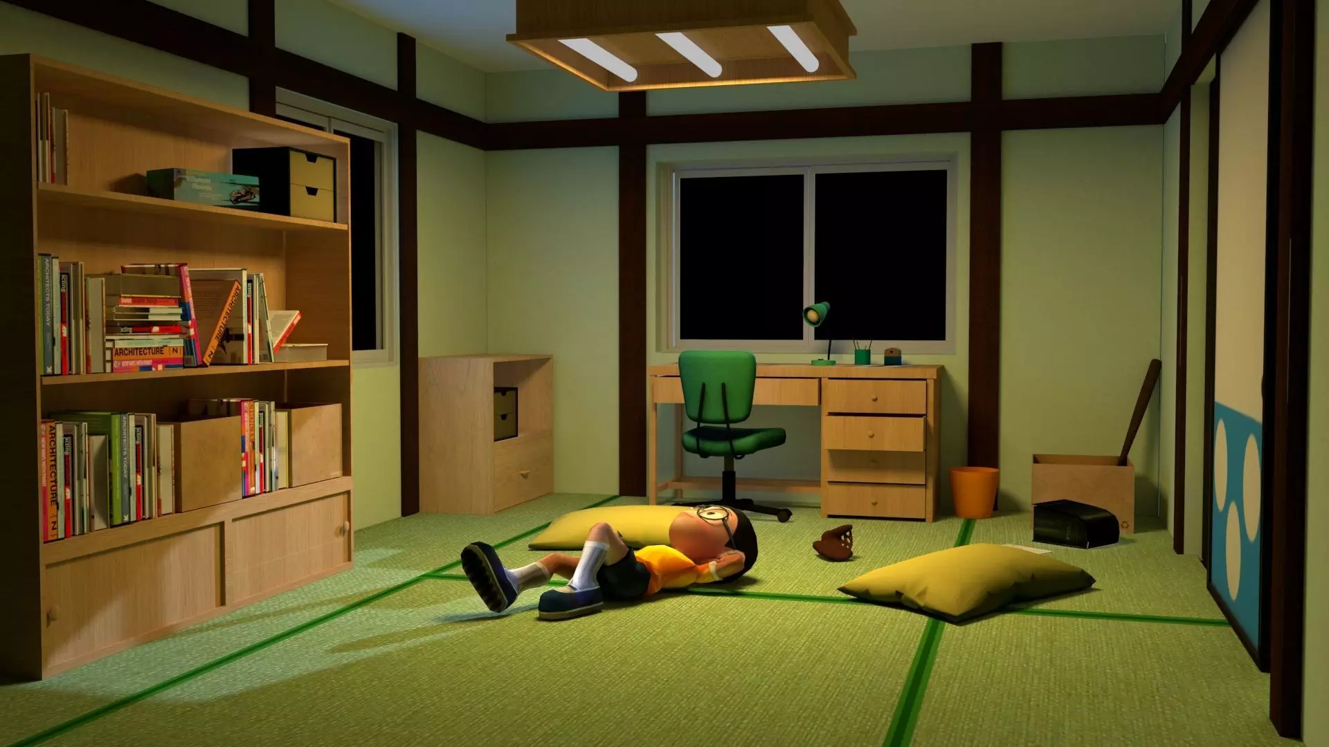 Nobita room Low-poly Low-poly 3D model_0
