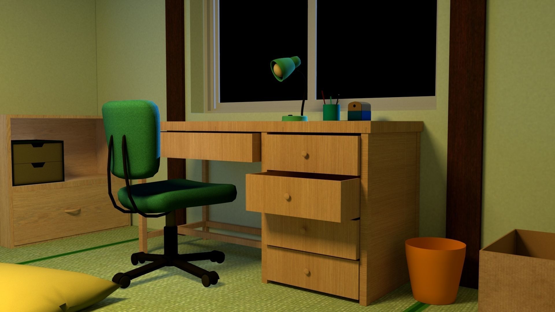 Nobita room Low-poly Low-poly 3D model_3