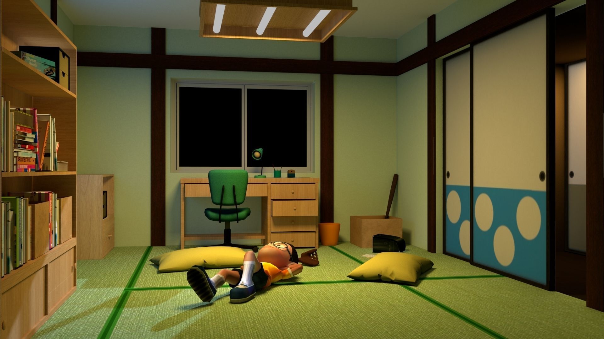 Nobita room Low-poly Low-poly 3D model_7