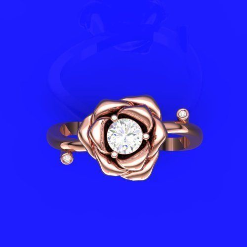 solitaire rose ring  3D model_2